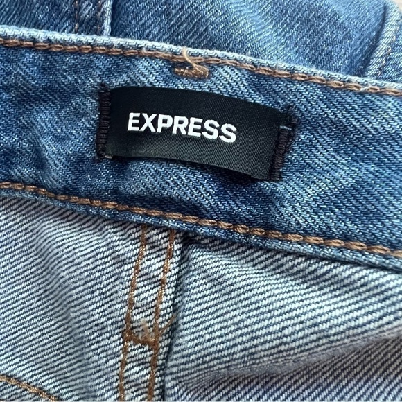 Express 90s Ankle Boot Frayed Raw Hem Mid Rise Size 8 Regular - Picture 6 of 10